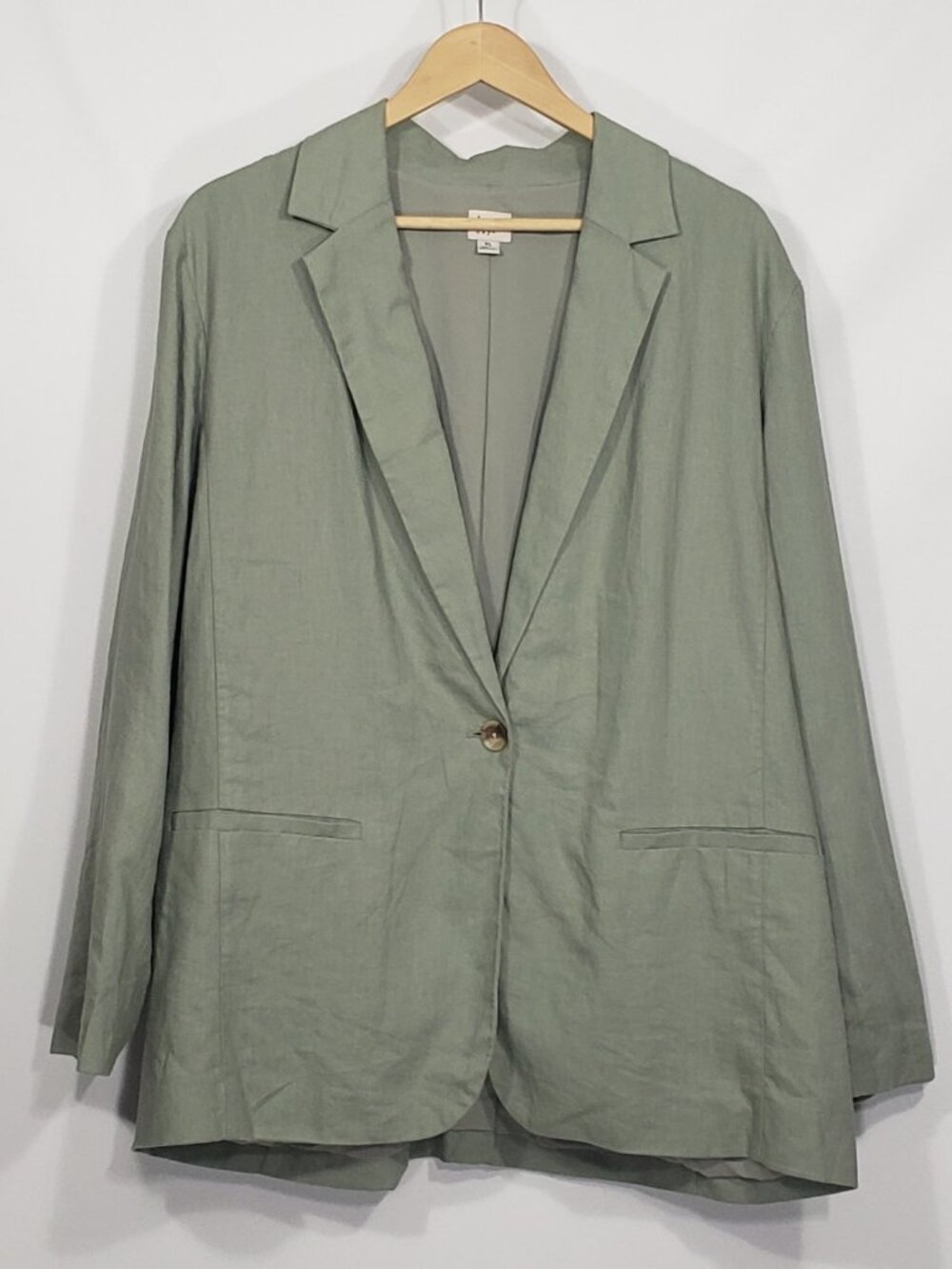 A New Day  Sage Green Blazer  Women's XL Linen Blend  office career business